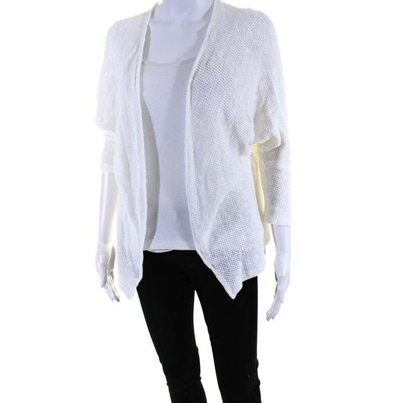 Velvet for Calypso St. Barth Women's Open Front Knit Cardigan White Size XS - Picture 2 of 4